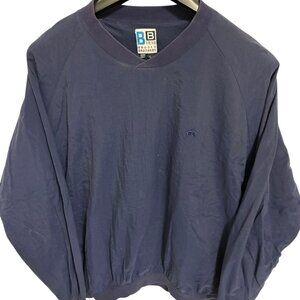 Vintage Brooks Brothers Golf Windbreaker Size Large V Neck Navy Blue